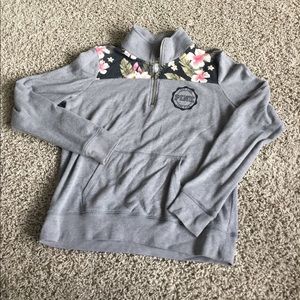 Gray with floral PINK Victoria Secret sweatshirt